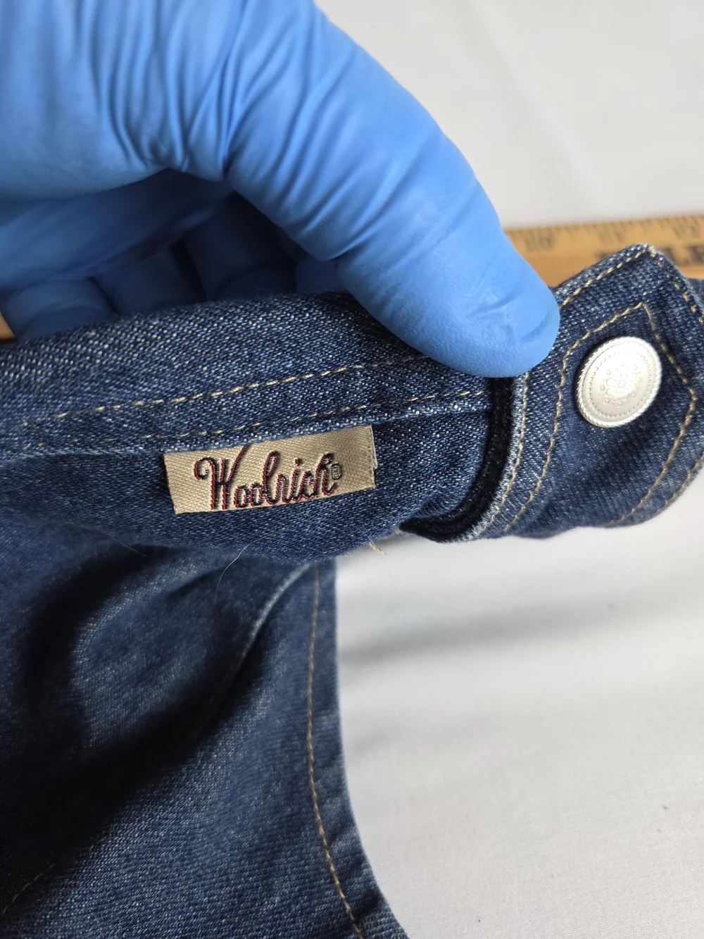 Dog denim Coat By Woolrich refer To Photos For Sizing.